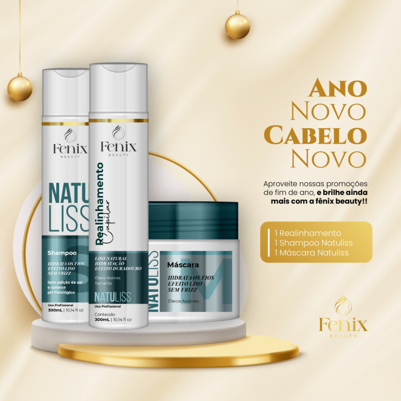 Kit Shampoo + Realinhamento + Máscara Capilar Natuliss